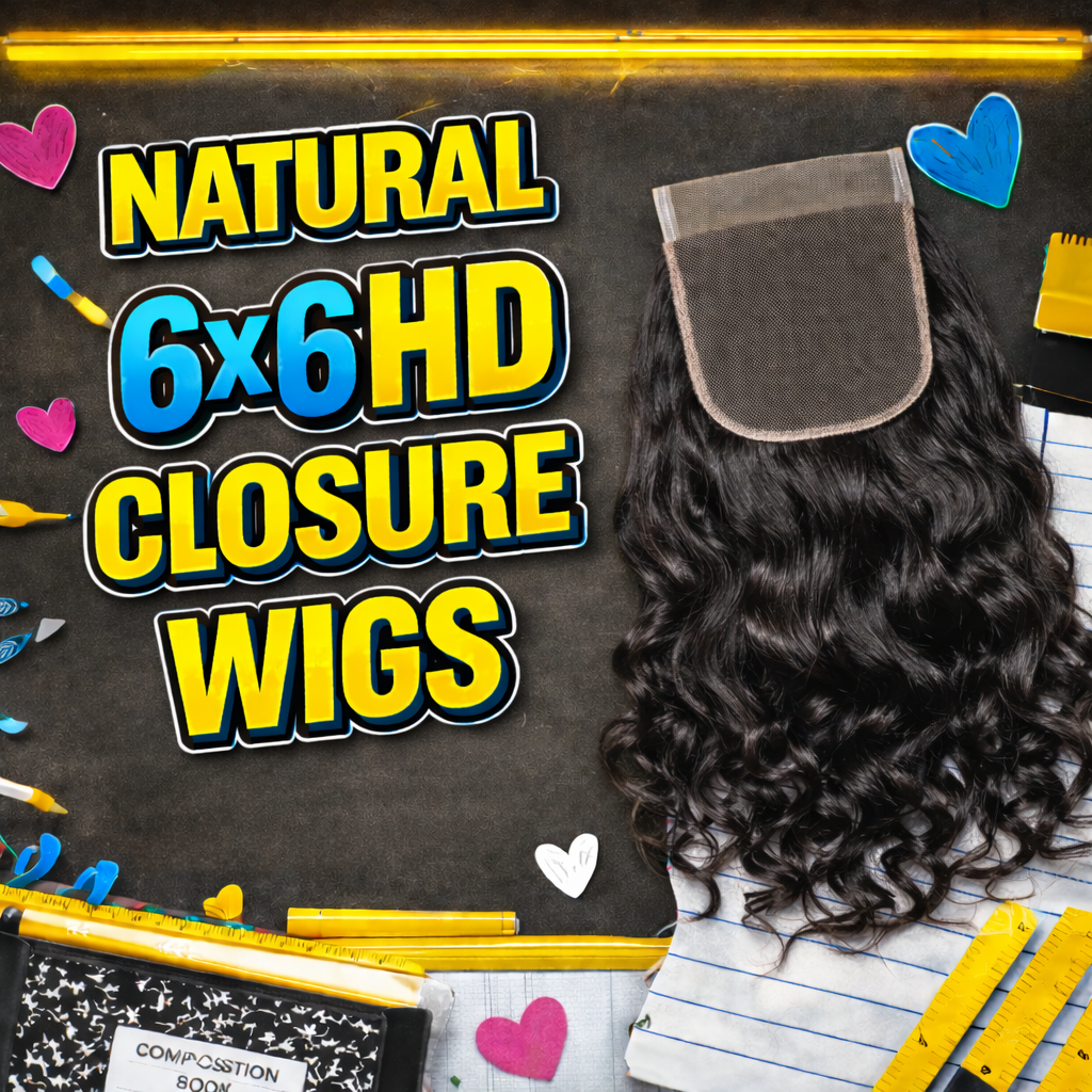 BSU NATURAL 250% 6x6 HD CLOSURE WIG